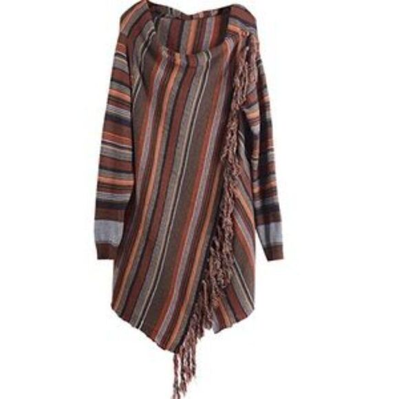NEW Slash Neck Fringed Sweater Cardigan - Picture 6 of 8